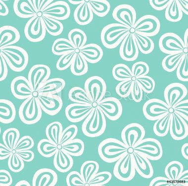 Seamless light blue floral pattern. Vector illustration - 901142429
