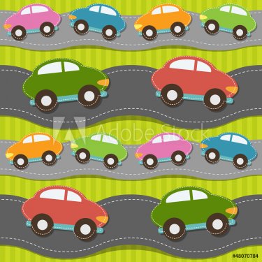 Seamless pattern with cars - 901148683