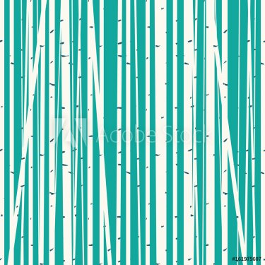 Seamless vector texture with a picture of the forest of trees against the blue sky. Birch forest vector background. Birch grove pattern. Background of trees