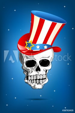 Skull with American Hat - 900488698