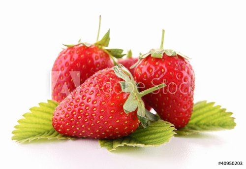 strawberry and leaf isolated