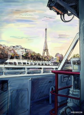 Street in paris - illustration - 901147215