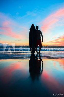 Surfer with board