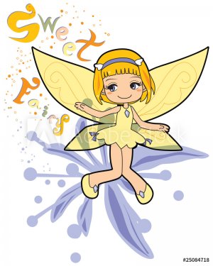 Sweet fairy girl on top of a jasmine flower - 901138708