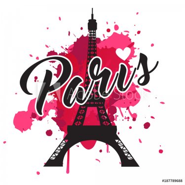 Symbol Paris. Fashion print for female wear.