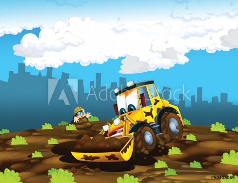 The cartoon digger - illustration for the children - 901138958