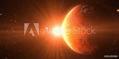 The Mars sunrise shot from space showing all they beauty. Extremely detailed ... - 901152175