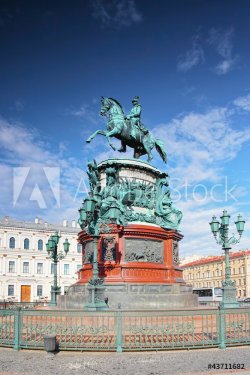 The monument to Nicholas I (1859) in St. Petersburg, Russia - 901100864