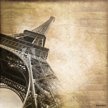 Tour Eiffel vintage, format carré - 900464317