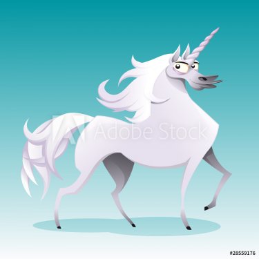 Unicorn. Funny cartoon and vector isolated character.