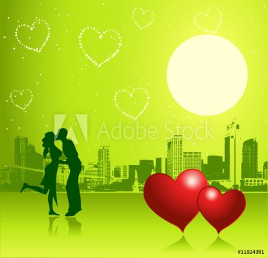 Valentine day, urban scene, couple - 900459414