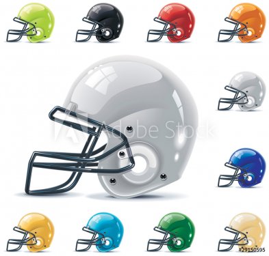 Vector American football / gridiron icon set. Part 2 – Helmets - 900631063