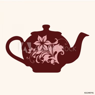 Vector illustration of decorative teapot