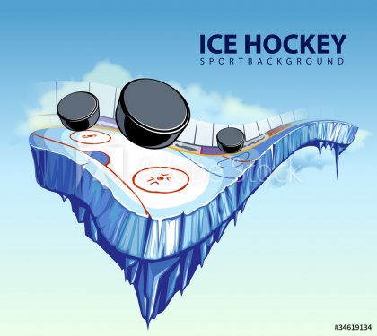 Vector illustration of surreal hockey rink - 900905876