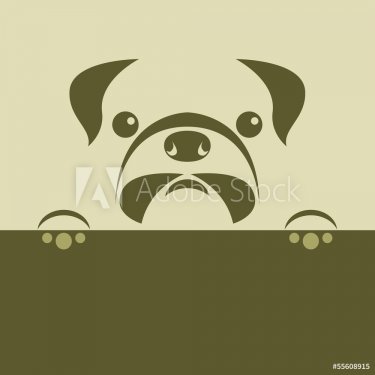 Vector image of an pug puppy