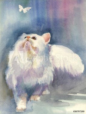 Watercolor Animal Collection: Cat - 901146327