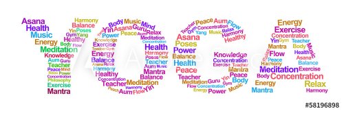 Yoga Text in White Background - 901146697