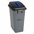 RMP - JL263 - Bac à déchets et de recyclage avec couvercle de classification - 12-1/2” W x 17-1/4” D x 26-3/4” H - 16 gal. US - Gris / Bleu - Prix unitaire