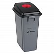 RMP - JL264 - Bac à déchets et de recyclage avec couvercle de classification - 12-1/2” W x 17-1/4” D x 26-3/4” H - 16 gal. US - Gris / Rouge - Prix unitaire