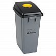 RMP - JL265 - Bac à déchets et de recyclage avec couvercle de classification - 12-1/2” W x 17-1/4” D x 26-3/4” H - 16 gal. US - Gris / Jaune - Prix unitaire