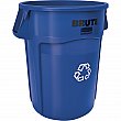 Rubbermaid - FG263273BLUE - Contenant de collecte pour recyclage - 22 Dia. x 27 1/4 H - 32 gal. US - Bleu - Prix unitaire