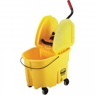 Rubbermaid - FG757788YEL - Ensemble de seau pour vadrouille et essoreuse WaveBrake(MD) - Pression vers le bas - 8,75 gal. US (35 pintes) - Jaune - Prix unitaire