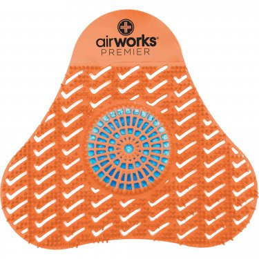 Hospeco - AWSP007 - Tamis d'urinoir avec bloc désodorisant AirWorks(MD) Orange & bleu Mangue Boîte de 12