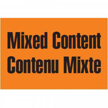 Incom Top Tape & Label - CU-LB-0000-PP - Étiquettes «Mixed Content/Contenu mixte»