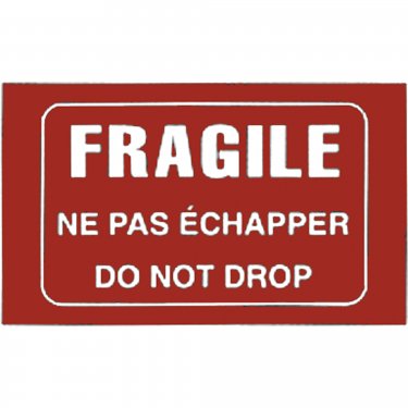 Incom Top Tape & Label - TT05053 - Étiquettes pour traitement spécial bilingues «Fragile»