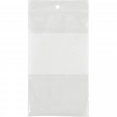 Kleton - PF918 - Sacs en poly avec espace inscriptible blanc - Refermable - 2 mils - 3 x 5 - Prix par paquet de 100
