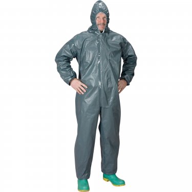 Lakeland - 51130-2XL - Pyrolon® 2.0 Mil CRFR Hooded Coveralls - FR Treated Fabric - Grey - 2X-Large - Unit Price