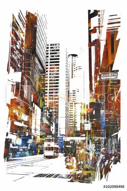 abstract art of cityscape,illustration - 901156307