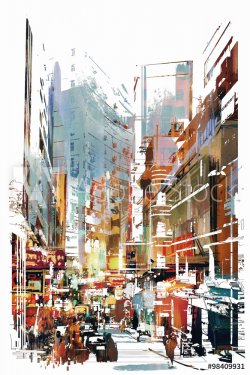 abstract art of cityscape,illustration