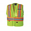 Pioneer - SGD702 - Tear-Away Safety Vest - Polyester - High Visibility Lime-Yellow - Stripe: Orange/Silver - Medium/Small - Unit Price