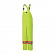Pioneer - V1090260-3XL - 150D Lightweight Safety Bib Pant - Polyester - High Visibility Lime-Yellow - Stripe: Orange/Silver - 3X-Large  - Unit Price