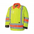 Pioneer - V1190360-4XL - Traffic Control Waterproof Safety Jacket - Polyester - High Visibility Lime-Yellow - Stripe: Silver - 4X-Large  - Unit Price