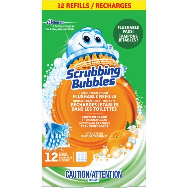 Scrubbing Bubbles - 10062913734998 - Recharge de tampons jetables dans les toilettes, pour la brosse pour cuvettes Scrubbing Bubbles(MD) Fresh Brush(MD) Paquet de 12