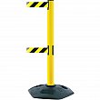 Tensator - 886T235MAXNOD4XC - Poteau robuste à ligne double  - Plastique - Jaune - Ruban: Noir/Jaune 13' Vierge - Hauteur: 38 - Prix unitaire