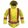 Viking Professional - 6450JG-S - Safety Parka - Polyester/Polyurethane - High Visibility Lime-Yellow - Stripe: Orange/Silver - Small - Unit Price