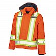 Work King Safety - S45711-ORG-L - Manteau de sécurité en canevas de coton - Cotton - Orange haute visibilité - Bandes: Jaune/Argent - Large - Prix unitaire