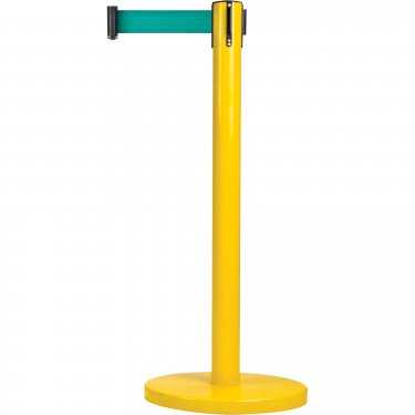 Zenith Safety Products - SDN315 - Free-Standing Crowd Control Barrier  - Steel - Yellow - Tape: Green 7' Blank - Height: 35 - Unit Price