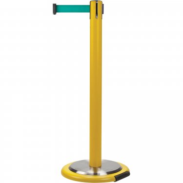 Zenith Safety Products - SDN338 - Free-Standing Crowd Control Barrier  - Steel - Yellow - Tape: Green 7' Blank - Height: 35 - Unit Price