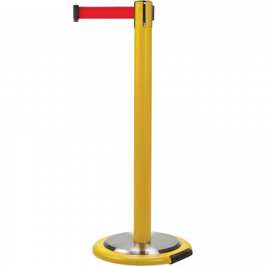 Zenith Safety Products - SDN342 - Free-Standing Crowd Control Barrier  - Steel - Yellow - Tape: Red 7' Blank - Height: 35 - Unit Price