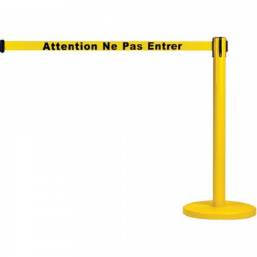 Zenith Safety Products - SEE818 - Free-standing Crowd Control Barriers  - Steel - Yellow - Tape: Yellow 7' Attention ne pas entrer - Height: 35 - Unit Price