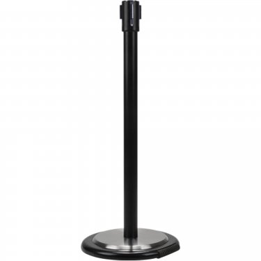 Zenith Safety Products - SEI763 - Free-Standing Crowd Control Barrier Receiver Post With Wheels  - Steel - Black/Steel - Without tape - Height: 35 - Unit Price