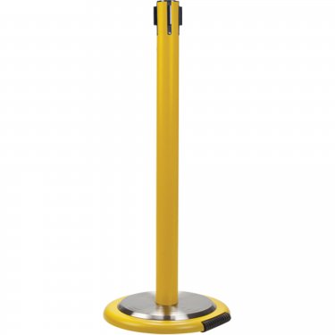 Zenith Safety Products - SEI765 - Poteau récepteur pour barrières sur pieds pour le contrôle des foules avec roues  - Acier - Jaune/Acier - Sans ruban - Hauteur: 35 - Prix unitaire