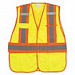 Zenith Safety Products - SEK233 - CSA Compliant High Visibility Surveyor Vest - Polyester - High Visibility Lime-Yellow - Stripe: Orange/Silver - Large - Unit Price