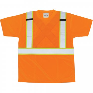 Zenith Safety Products - SEL243 - T-shirts conformes à la CSA - Polyester - Orange - Bandes: Argent/Jaune - Moyen - Prix unitaire