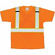 Zenith Safety Products - SEL243 - CSA Compliant T-Shirts - Polyester - Orange - Stripe: Silver/Yellow - Medium - Unit Price