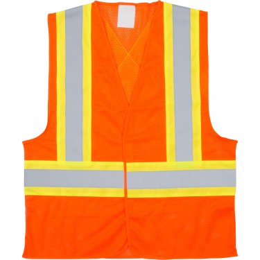 Zenith Safety Products - SGI273 - Traffic Safety Vest - Polyester - High Visibility Orange - Stripe: Orange/Silver - Medium - Unit Price